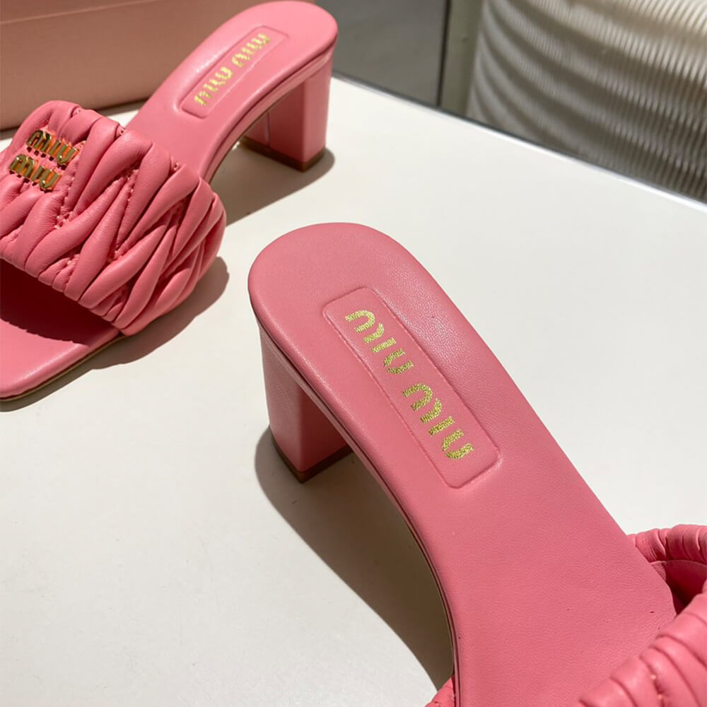 MiuMiu Matelass?? nappa leather slides - Top Club