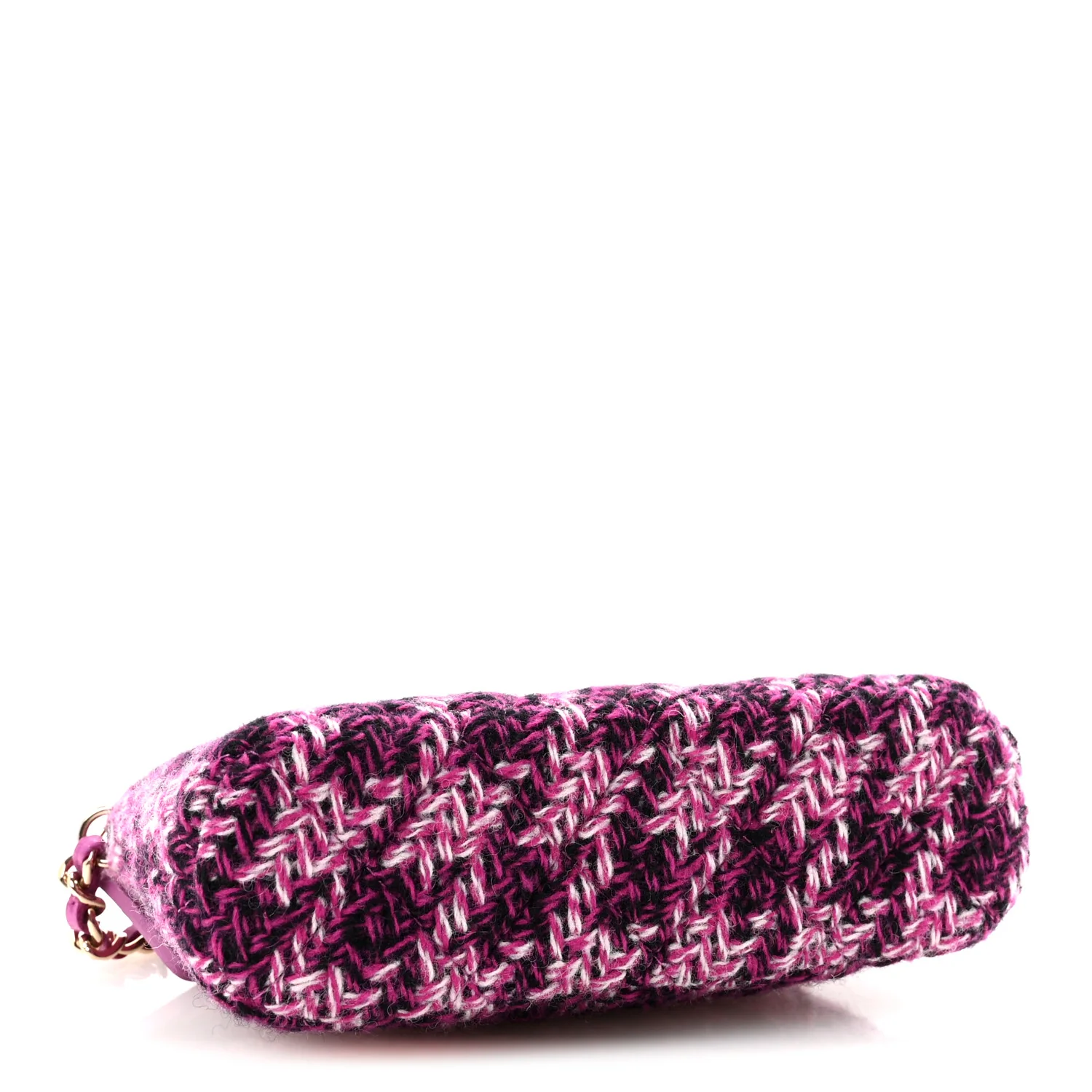 Tweed Quilted Mini Clutch With Chain Purple - Top Club