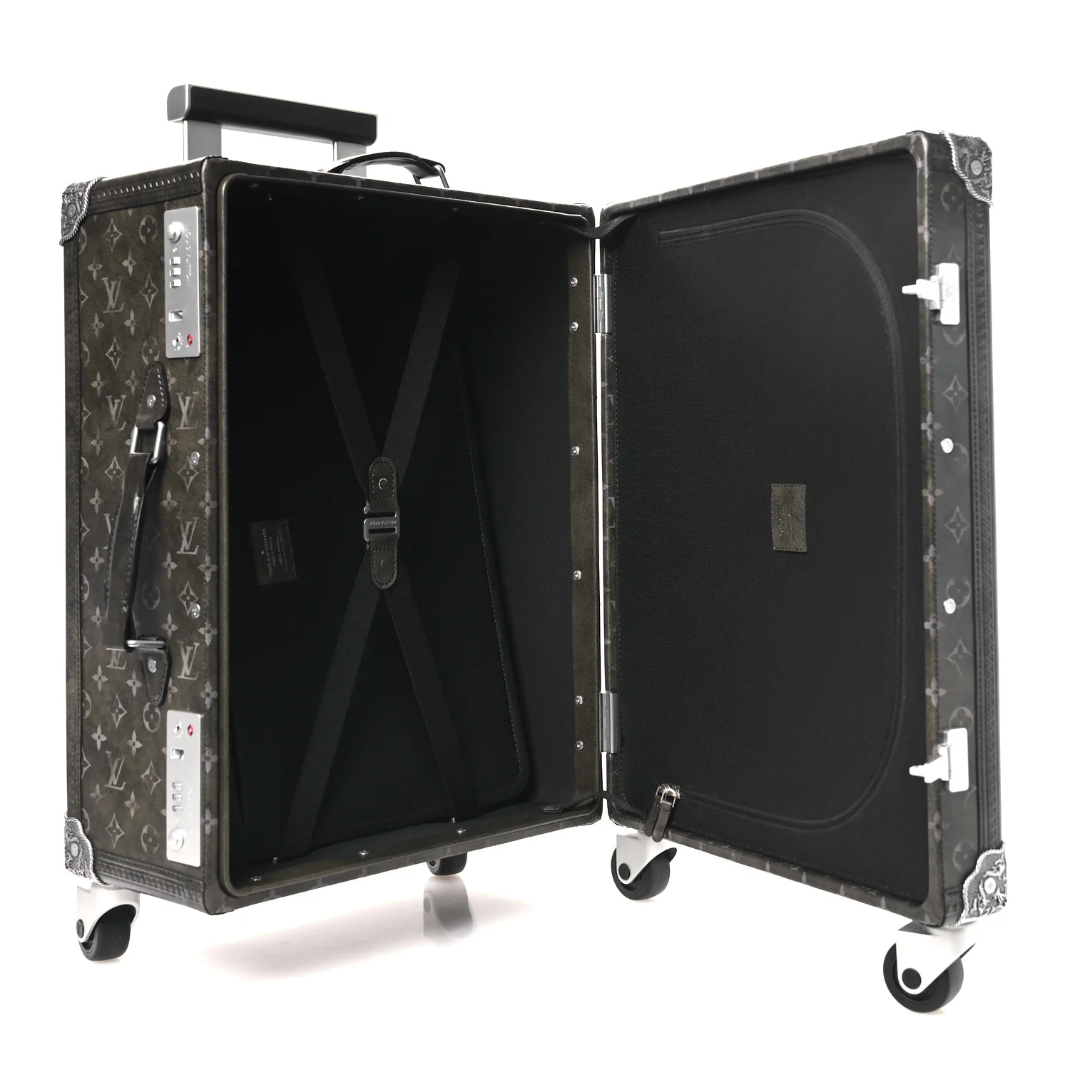 Brushed Monogram Rolling Trunk Black - Top Club