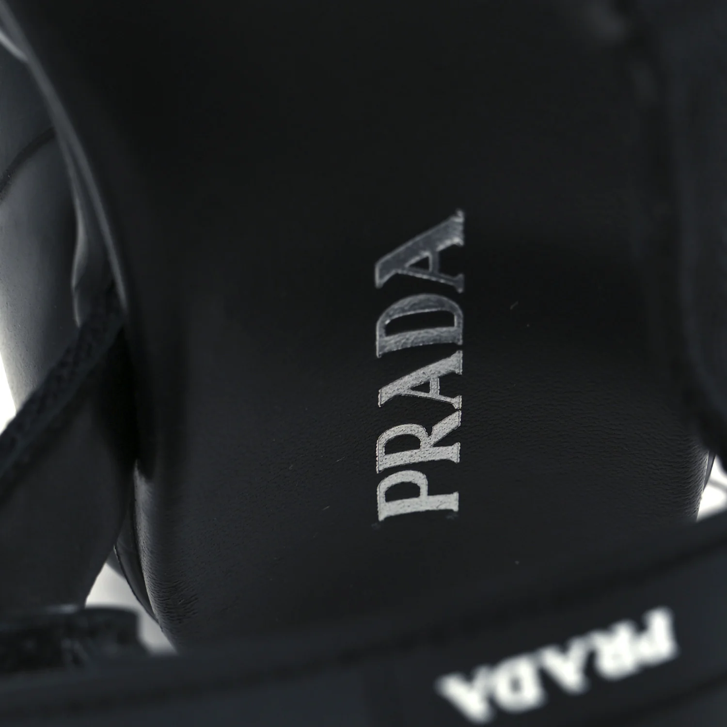 Nappa Logo Embossed Thunder Sole 50mm Sport Sandals 35.5 Black - Top Club