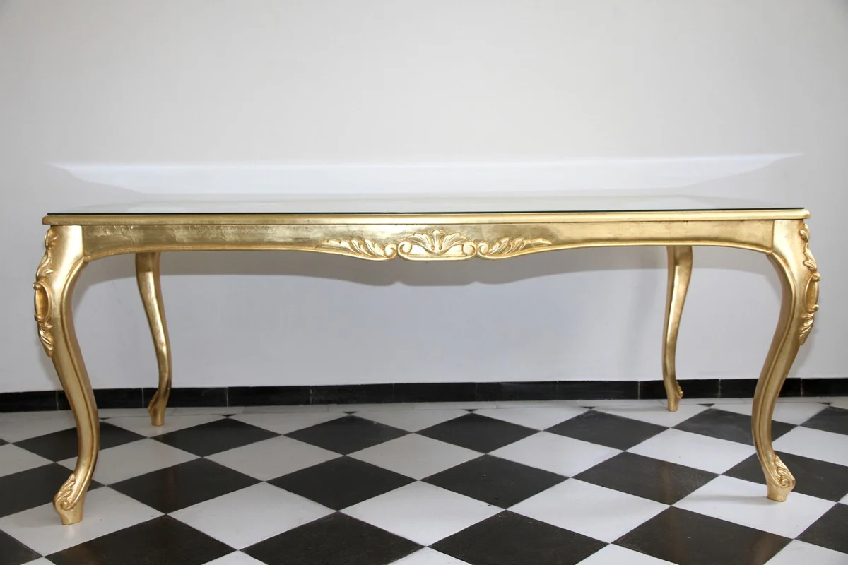 Barock Luxus Esstisch Gold 240 cm x 100 cm - Esszimmer Tisch - Made in Italy - Luxury Collection