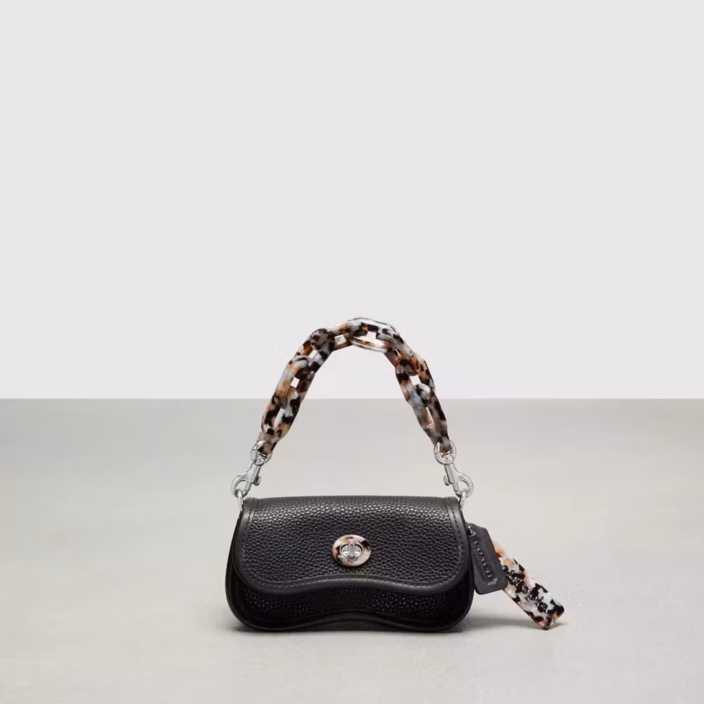 COACH Coach  Mini Wavy Dinky Bag With Colorful Binding In Upcrafted Leather