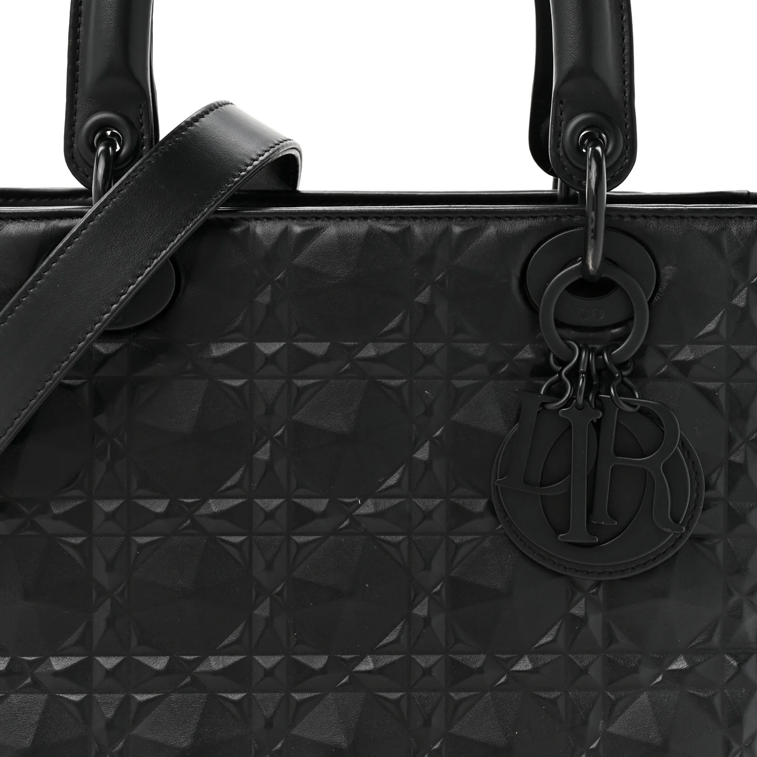 Calfskin Cannage Diamond Cannage Medium Lady Dior Black - Top Club