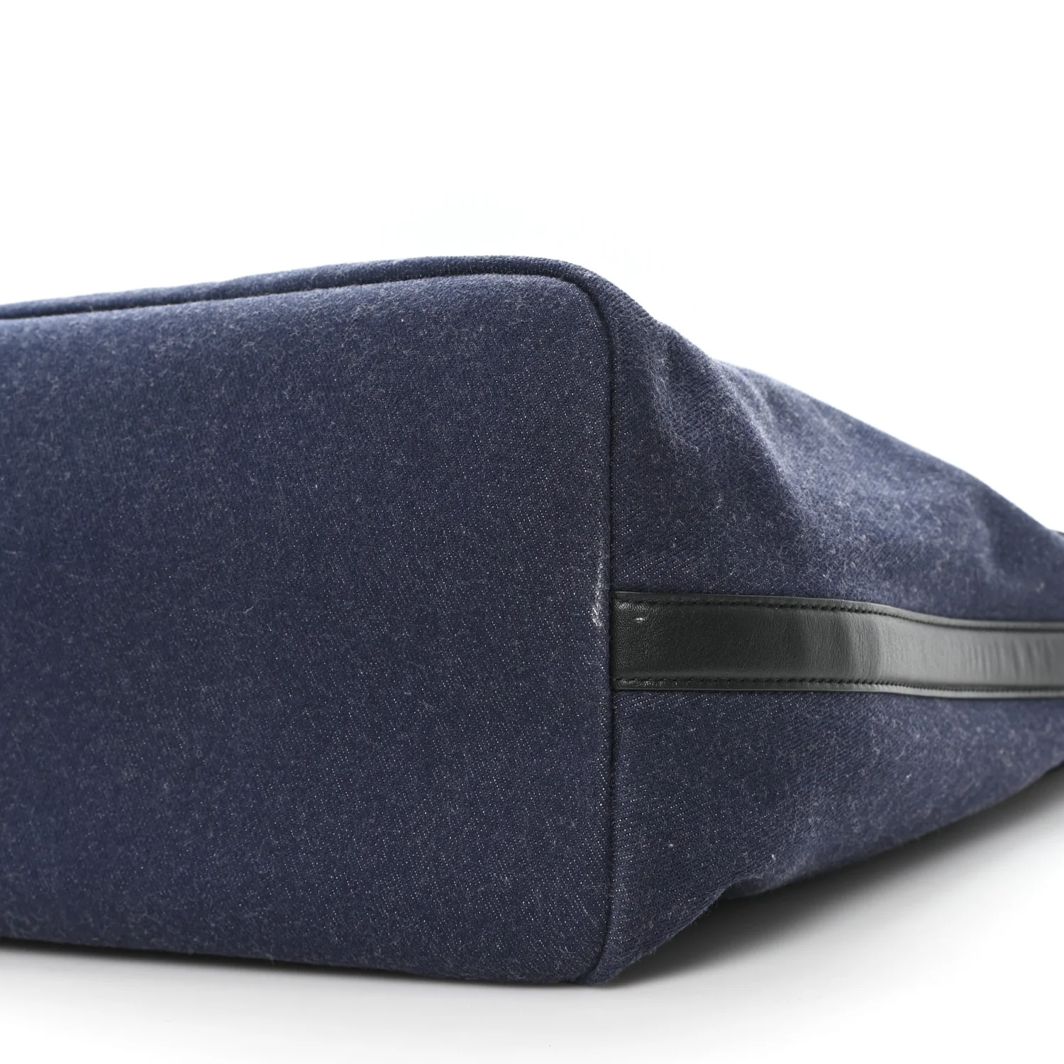 Calfskin Denim Large The Bow Bag Blue Black - Top Club