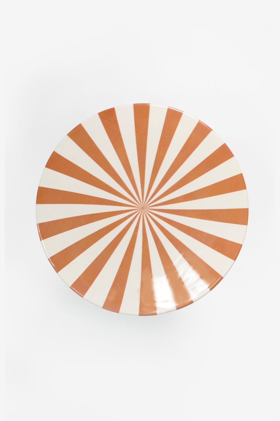 Terracotta gestreepte mushroom bijzettafel