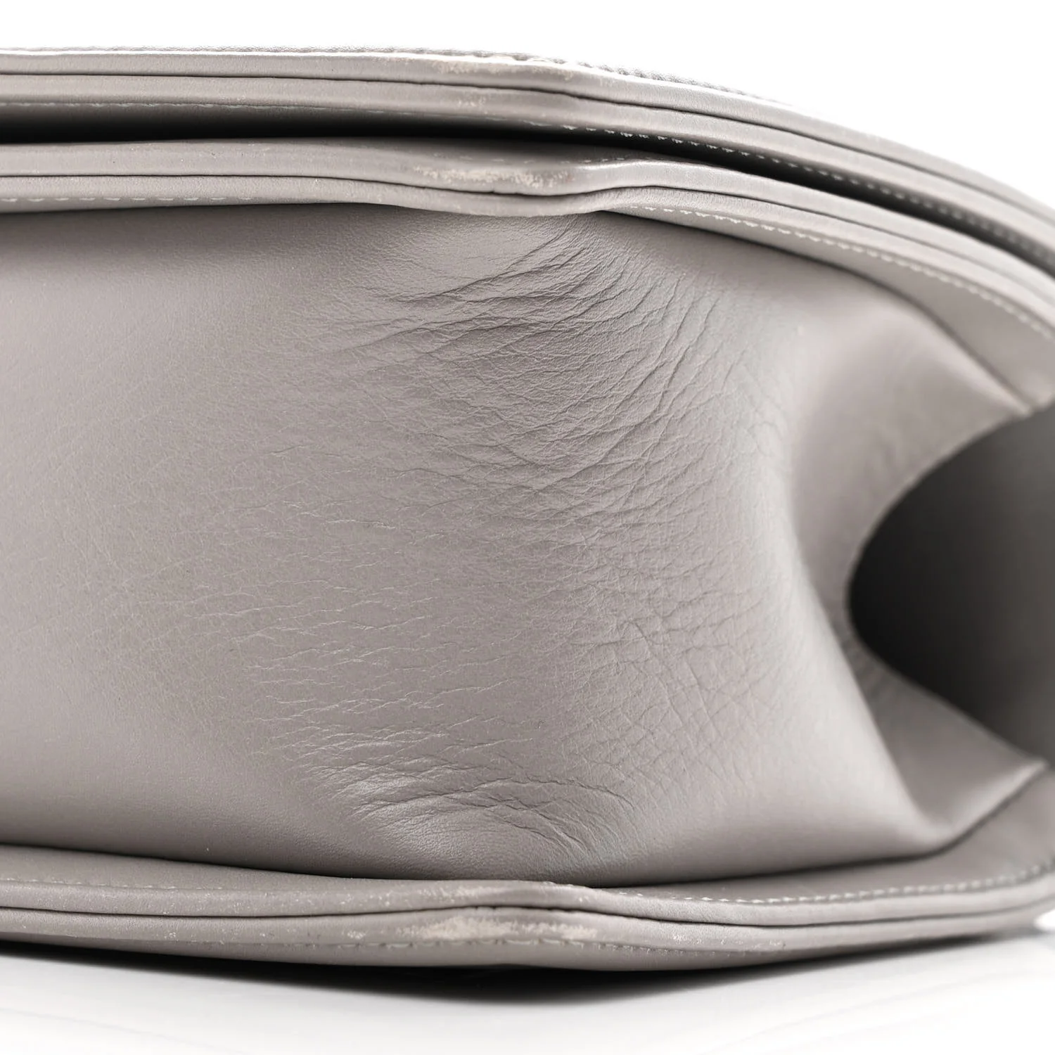 Calfskin Quilted Medium Boy Flap Grey - Top Club