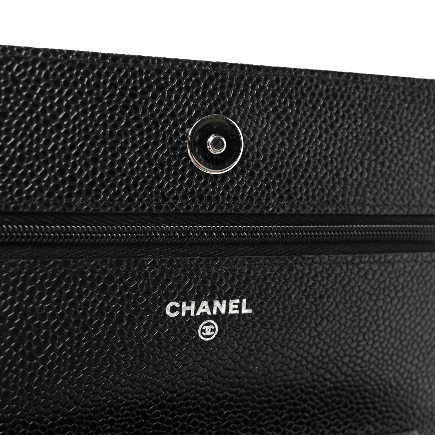 Caviar Quilted Wallet on Chain WOC Black - Top Club