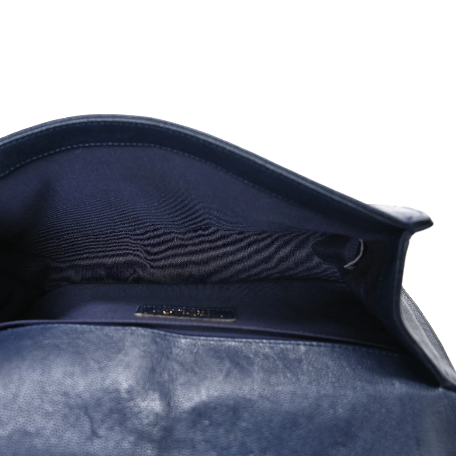 Metallic Caviar Quilted Medium Boy Flap Navy - Top Club