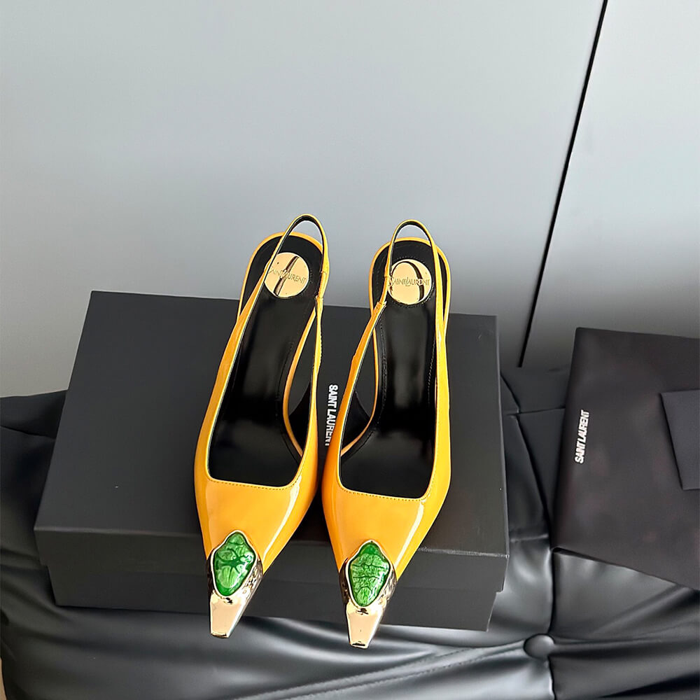 YSL Loulou Slingback Pumps in Patent Leather - Top Club