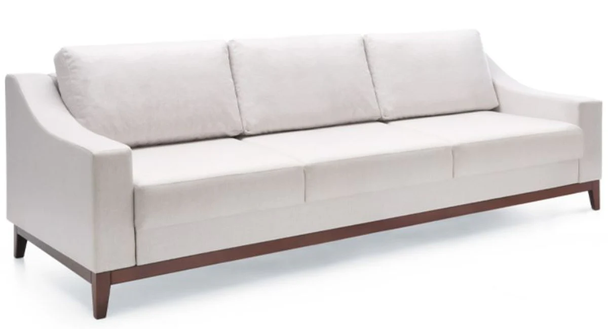 Luxury sofa white / dark brown 225 x 100 x H. 77 cm - living room sofa with sleeping function - living room furniture - luxury furniture - luxury interior