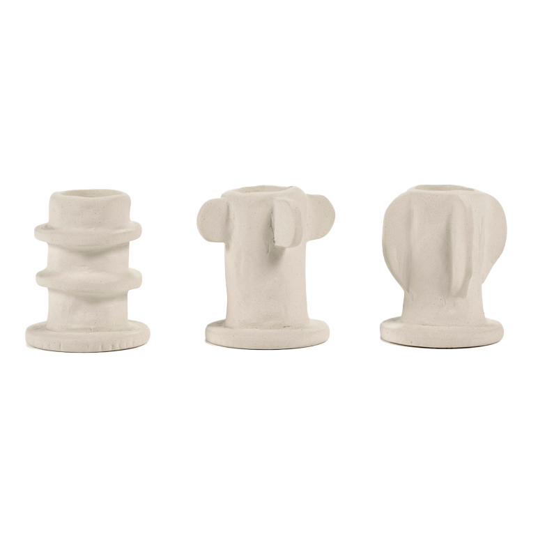 Kandelaar Molly 02 beige - set van 3