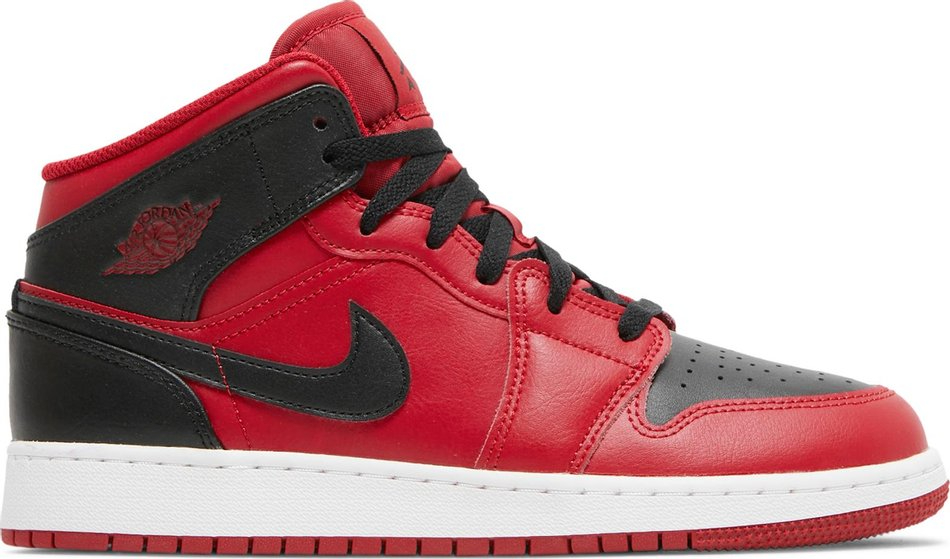 Air Jordan 1 Mid GS  Reverse Bred  554725-660 - Sneaker Replica Workshop