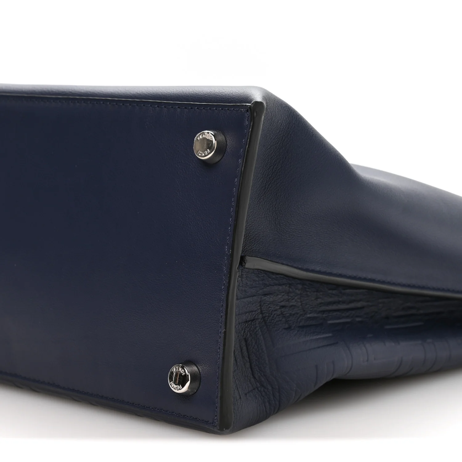 Calfskin Embossed Large Peekaboo Iconic Fit Satchel Blueberry - Top Club