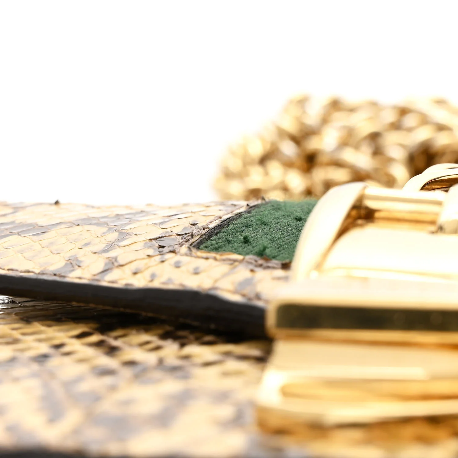 Snakeskin Mini Sylvie Chain Shoulder Bag Roccia - Top Club