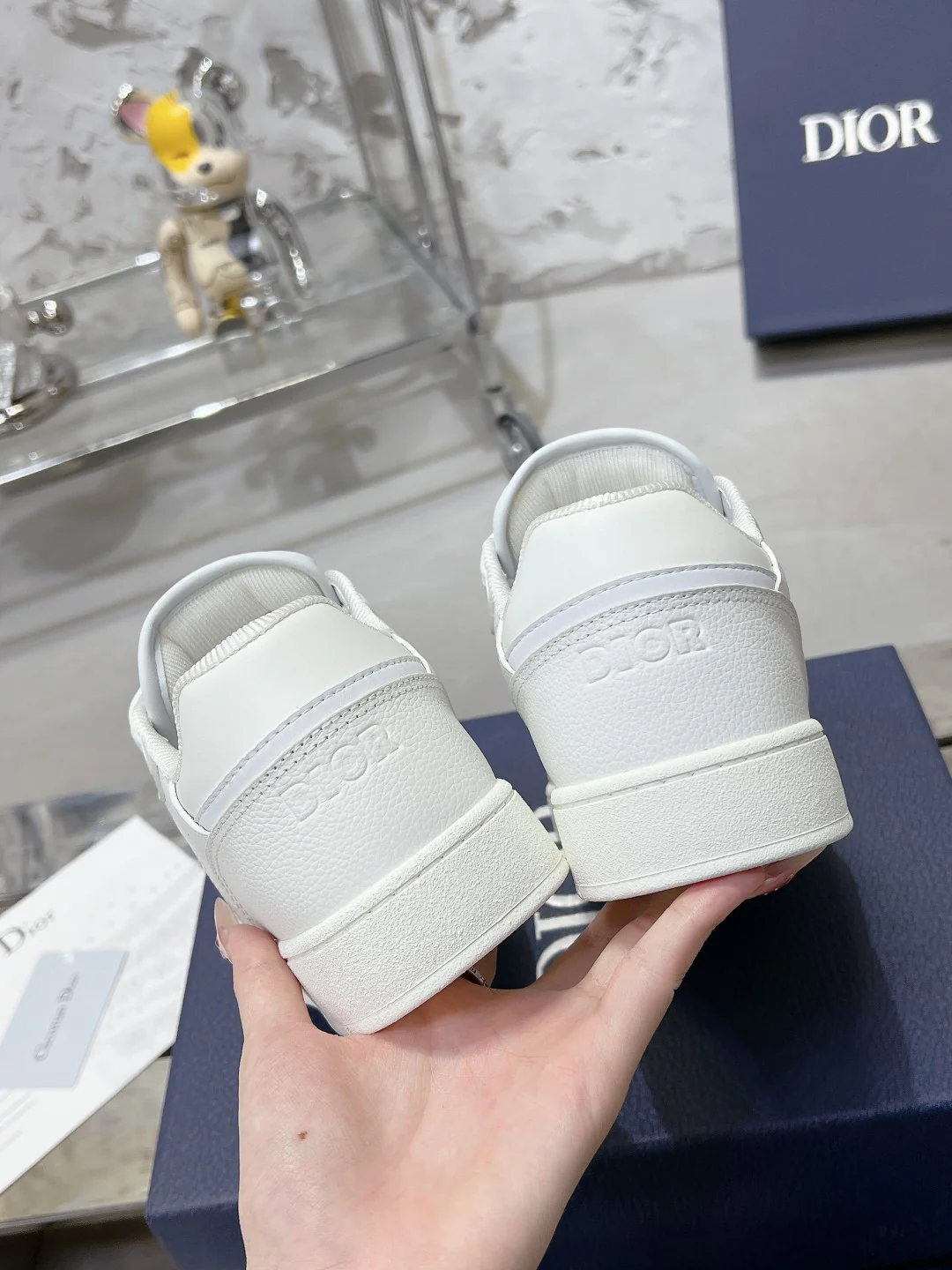 Dior White Leather Sneakers With Signature Monogram Detailing - Sneaker Replica Workshop