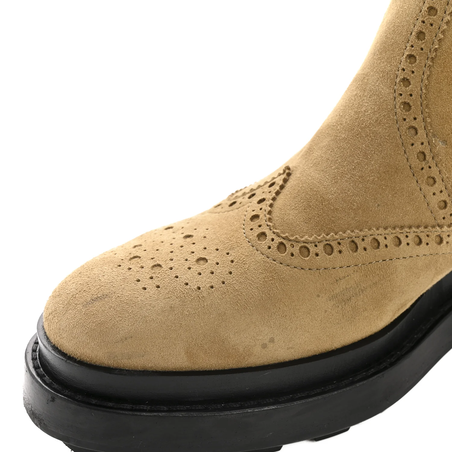 Suede Goatskin Chelsea Ankle Boots 37 Beige Gobi - Top Club