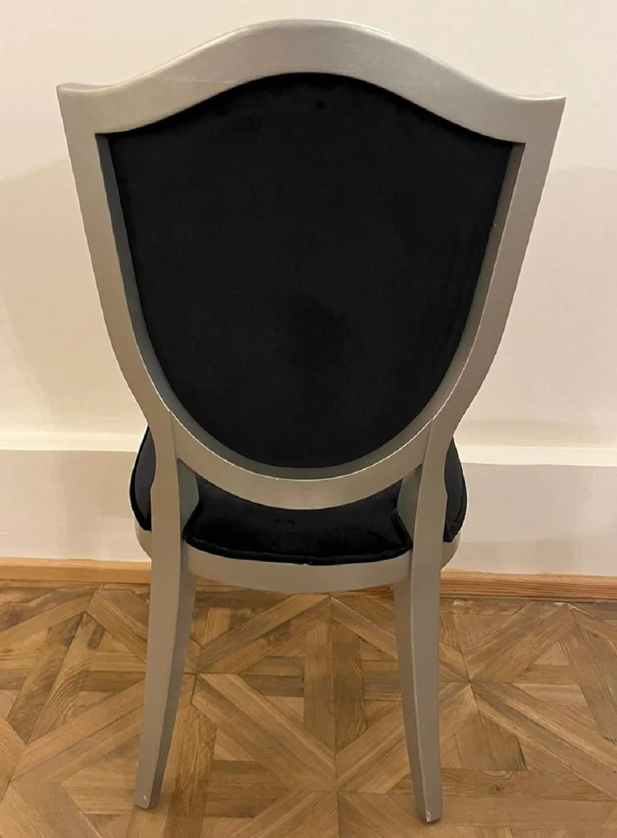 Art Deco Dining Room Chair Black / Silver - Art Deco Dining Room Furniture