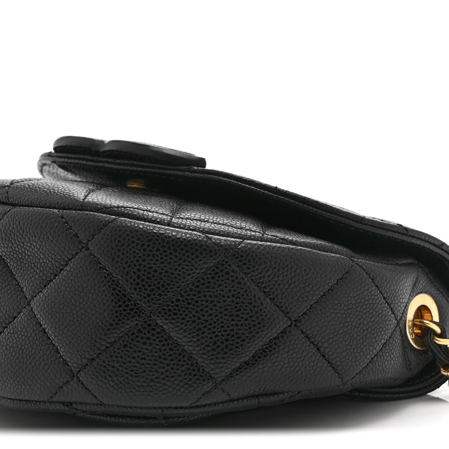 Caviar Quilted Mini Messenger Flap Black - Top Club