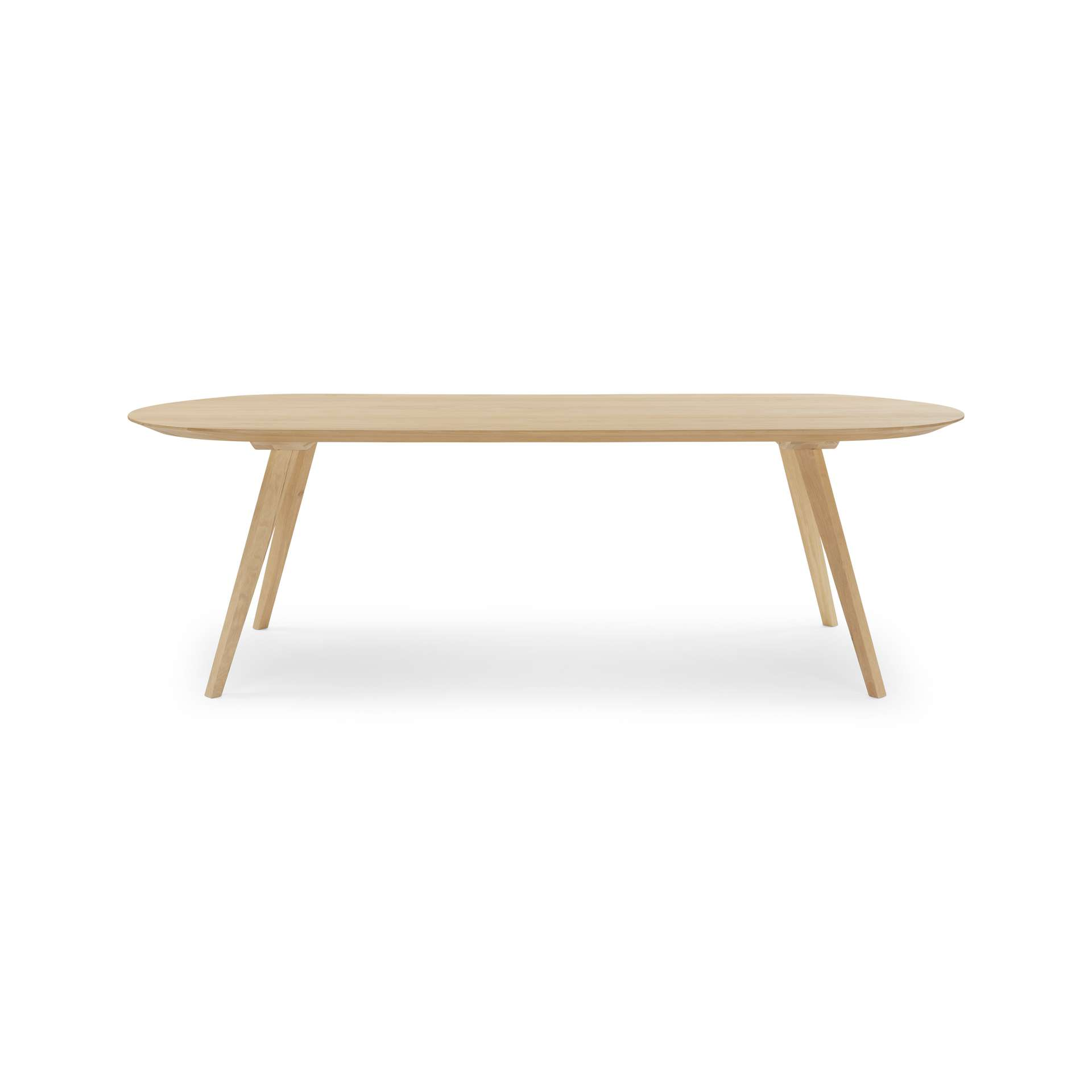 Eettafel Mila plat ovaal groove naturel 220x90 cm