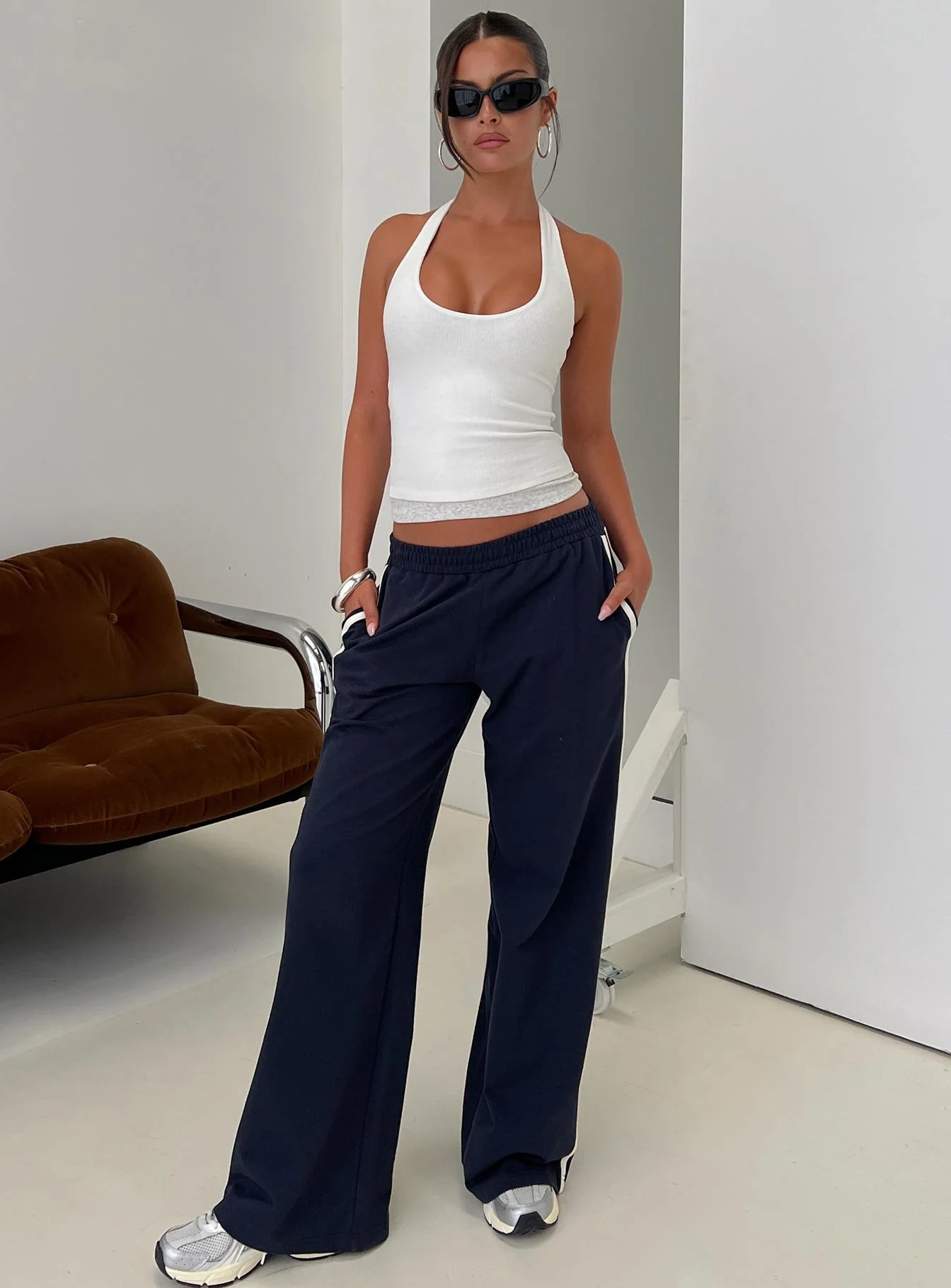 Debee Layered Halter Top White / Grey