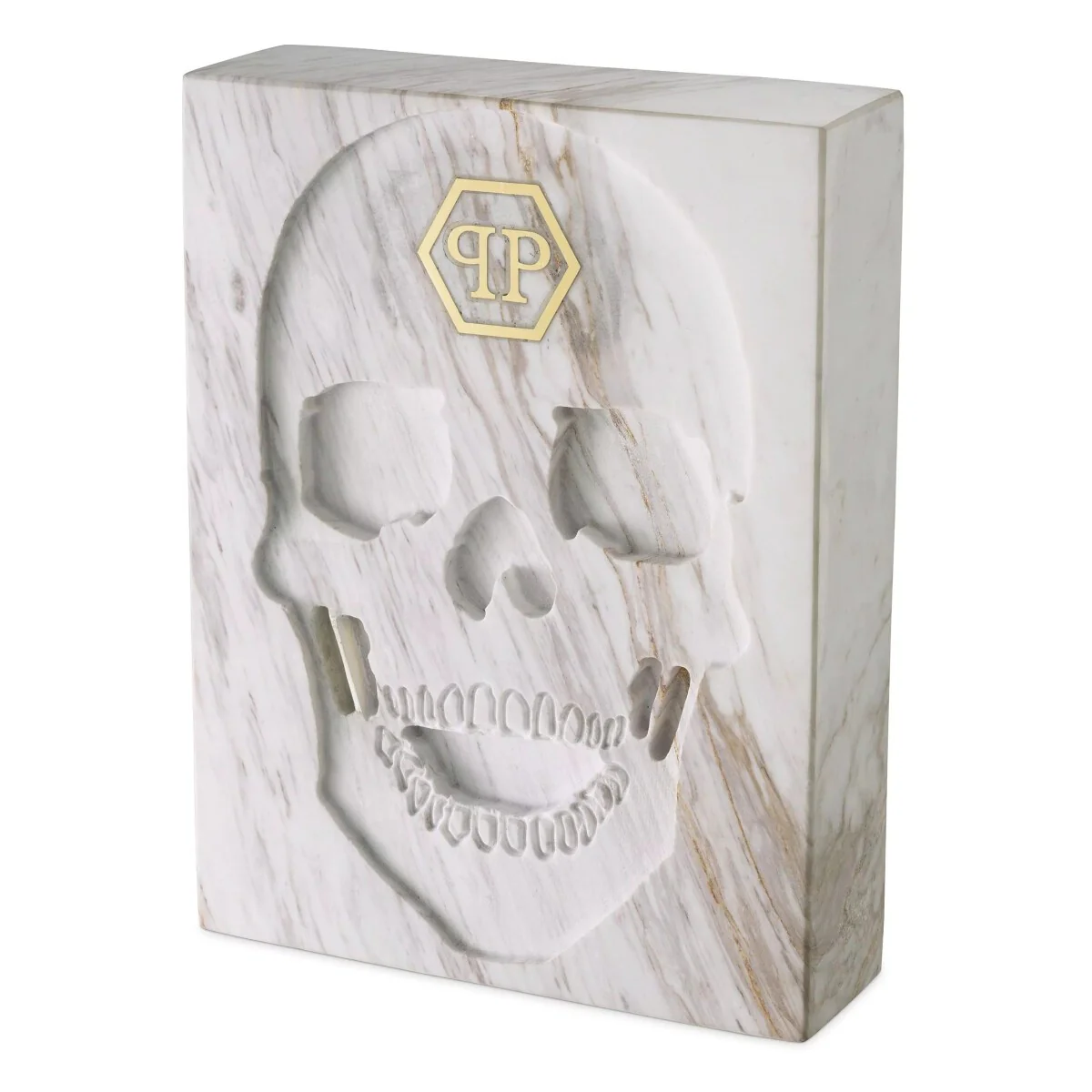 Philipp Plein luxury designer marble skull book decoration 18 x 24 x H. 5.5 cm skull marble sculpture