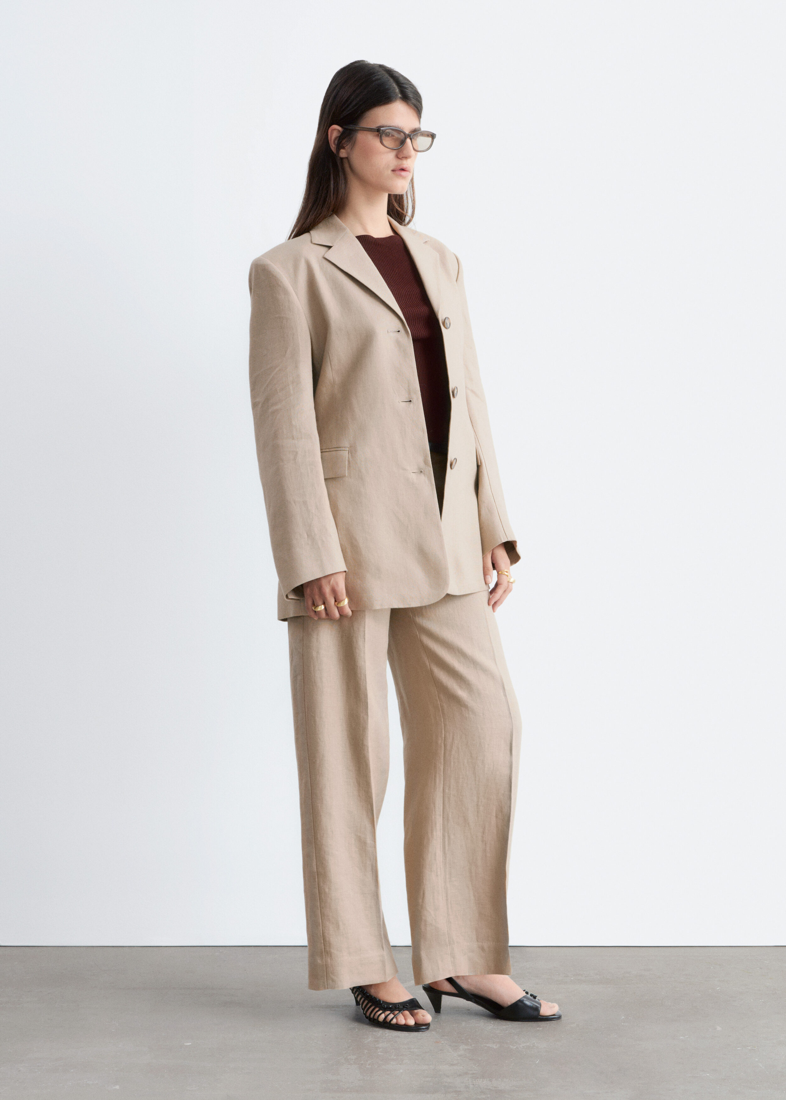 & Other Stories TAPERED LINEN BLAZER