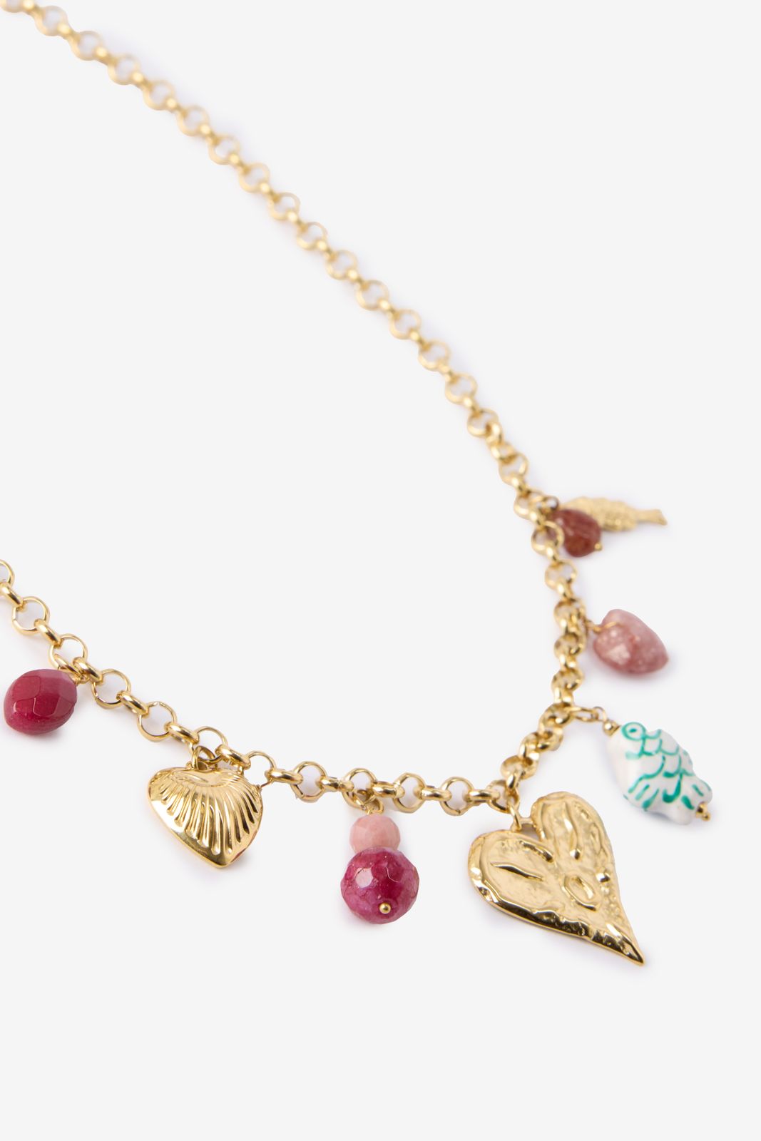 Gold plated ketting met bedels