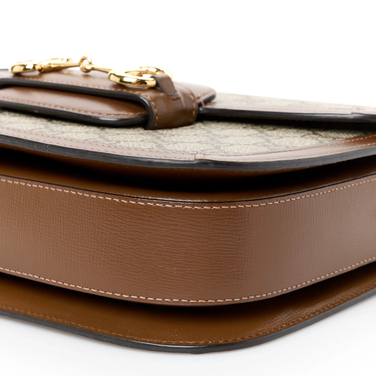 GG Supreme Monogram Azalea Calfskin Horsebit 1955 Shoulder Bag Beige Brown Sugar - Top Club