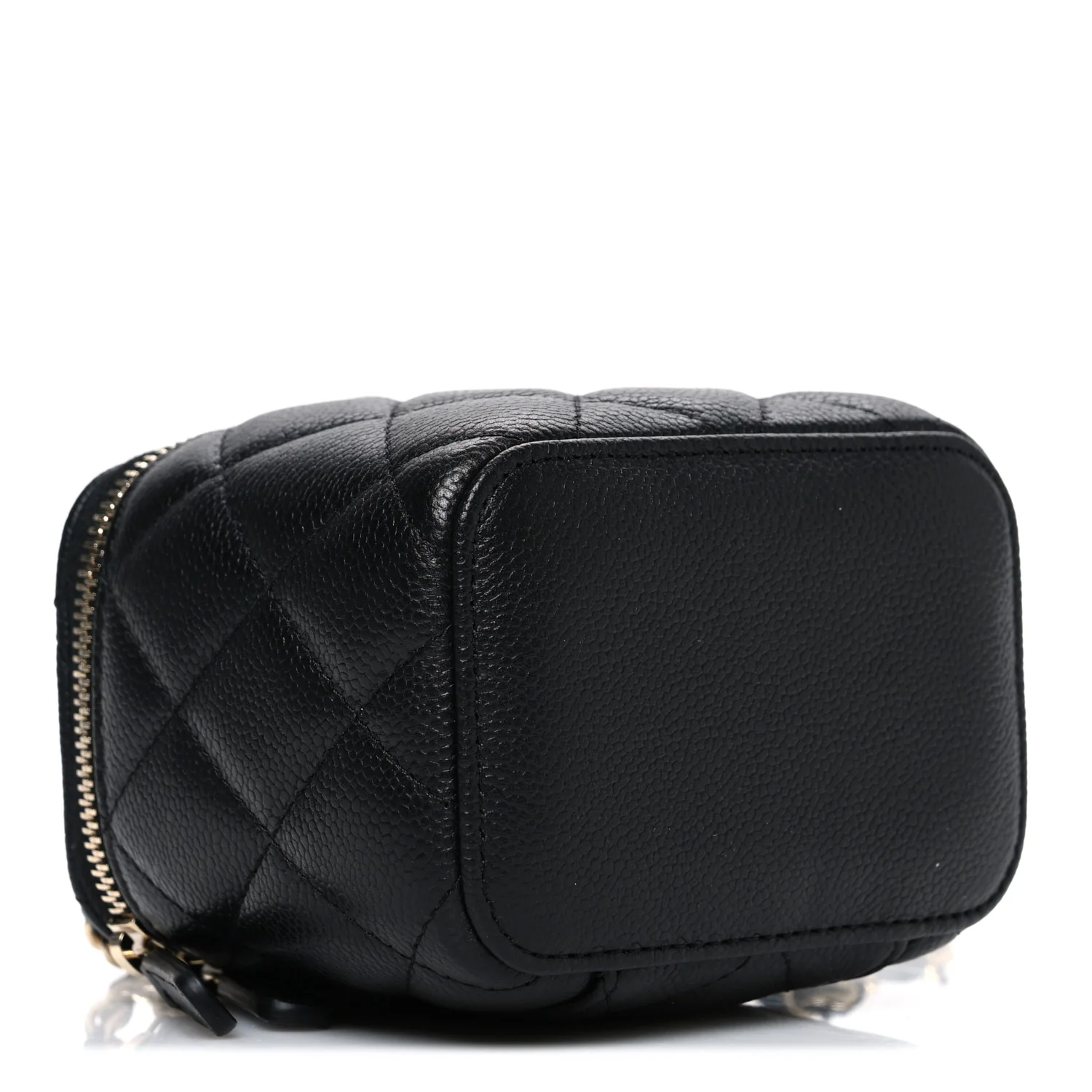 Caviar Quilted Mini Vanity Case With Chain Black - Top Club