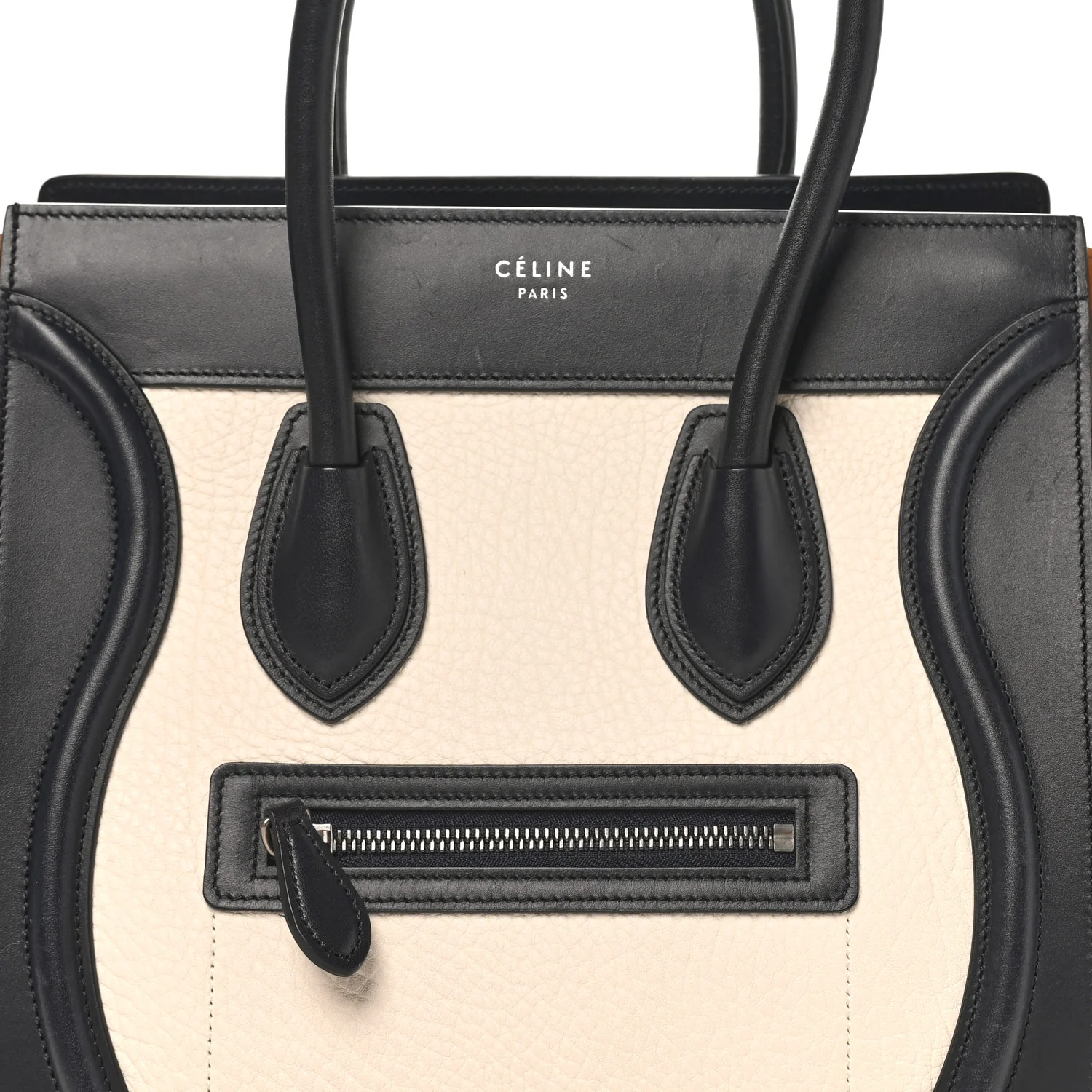 Baby Grained Calfskin Nubuck Micro Tri-Color Luggage White - Top Club