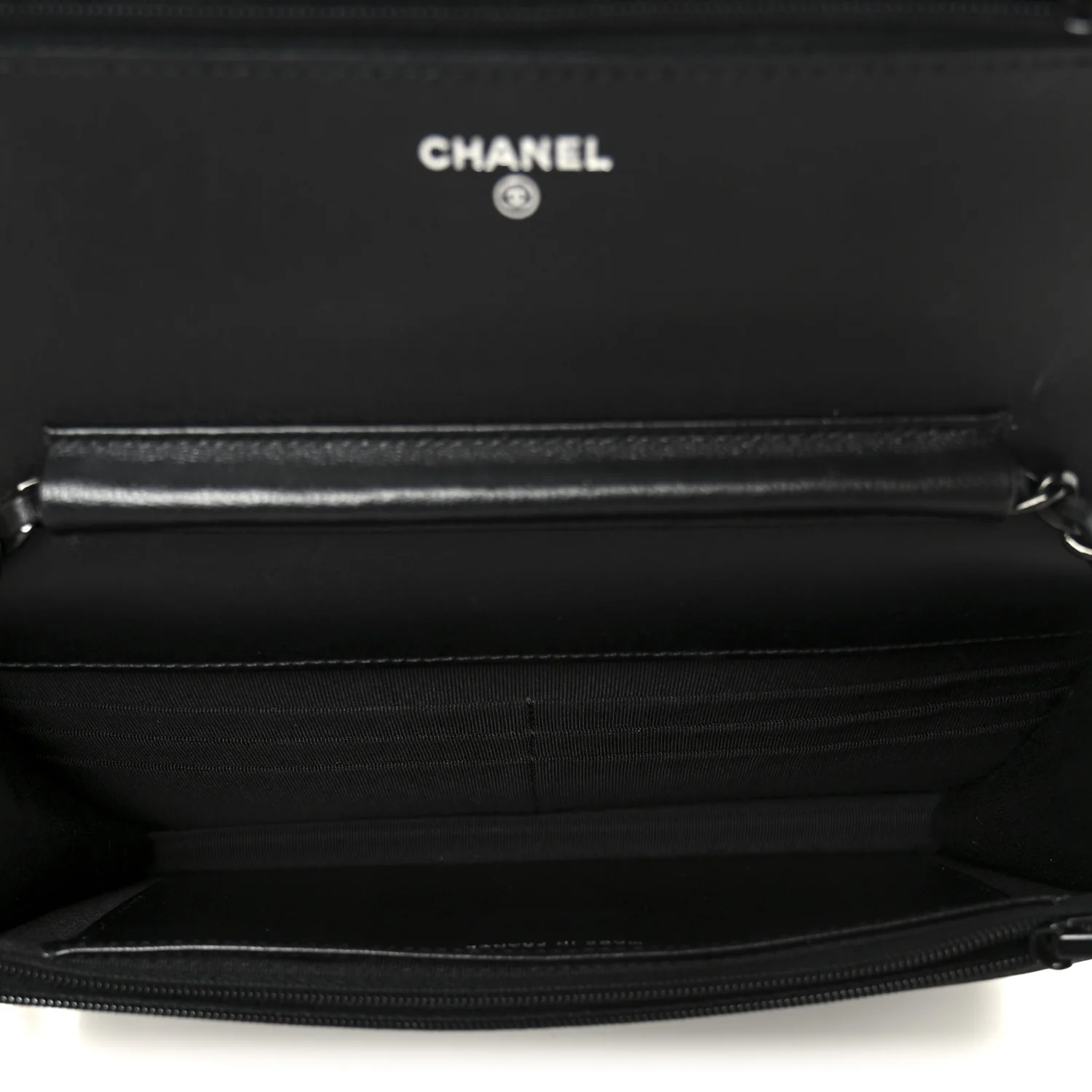 Lambskin Quilted Wallet On Chain WOC So Black - Top Club