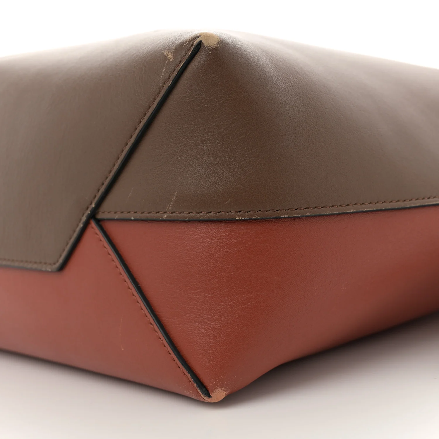 Shiny Smooth Calfskin Small Twisted Cabas Camel Brick - Top Club