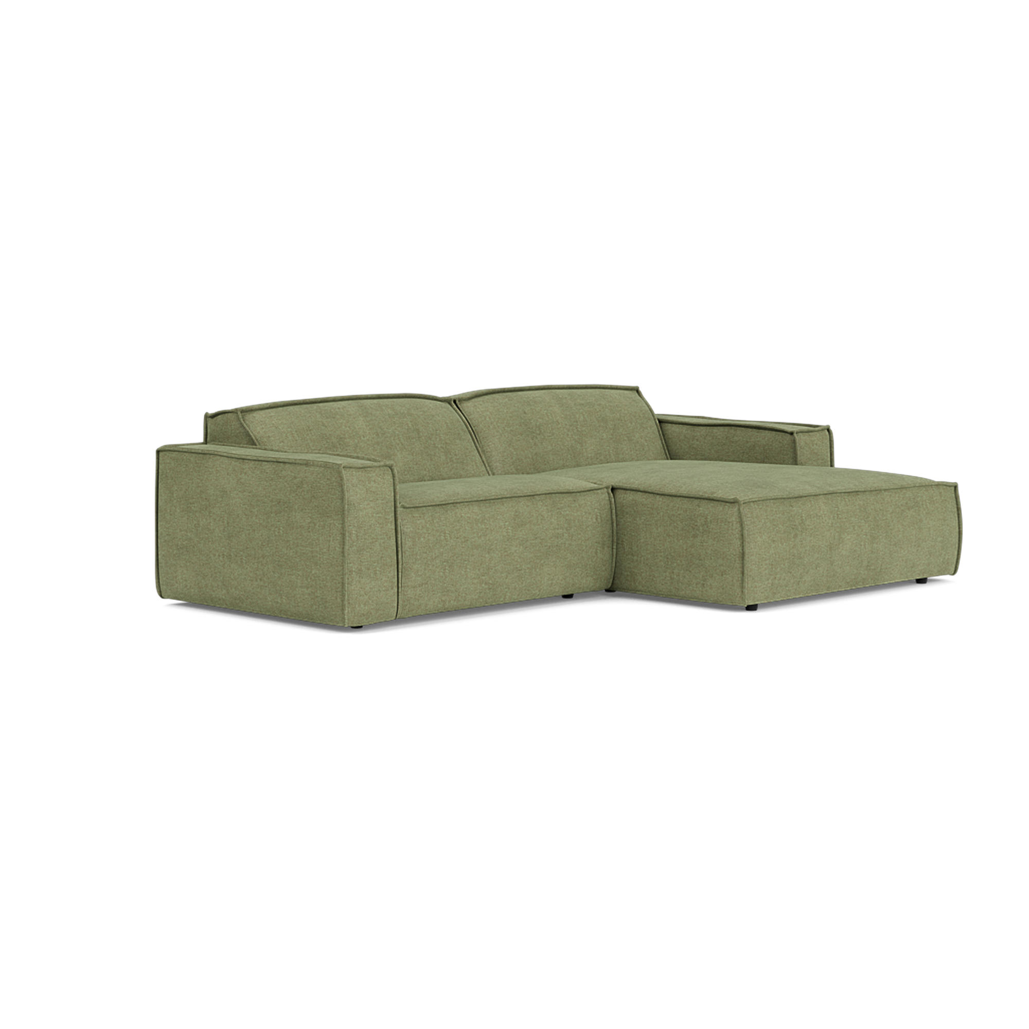 Hoekbank Edge divan rechts cube lichtgroen
