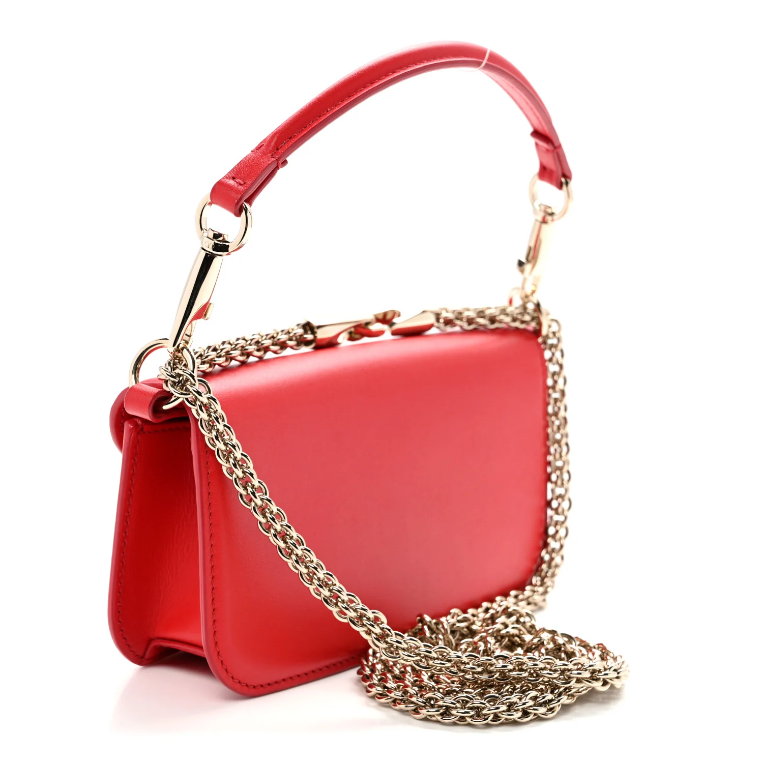 Calfskin Enamel Vlogo Small Loco Shoulder Bag Rouge Pur - Top Club