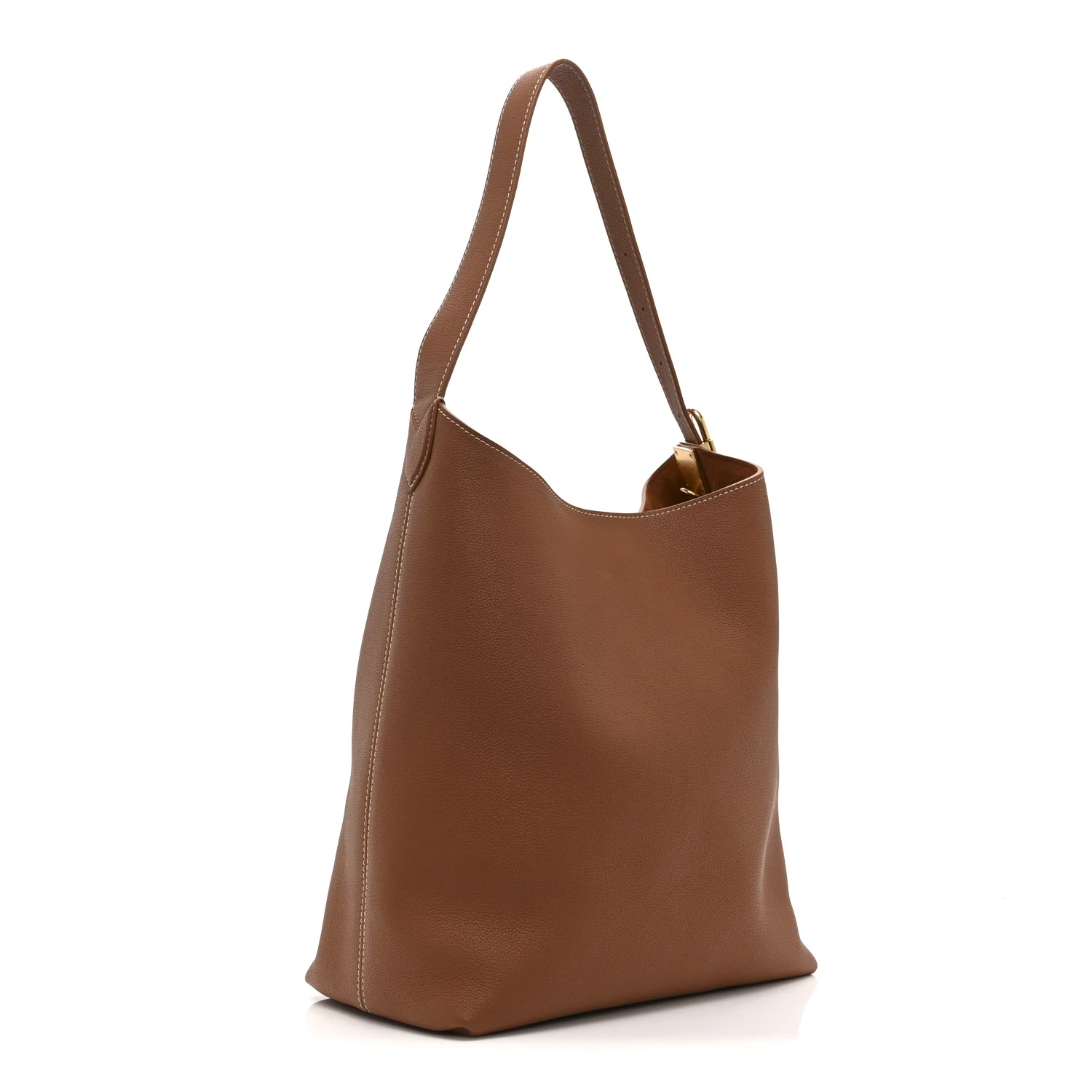 Grained Calfskin Low Key Hobo MM Cognac - Top Club
