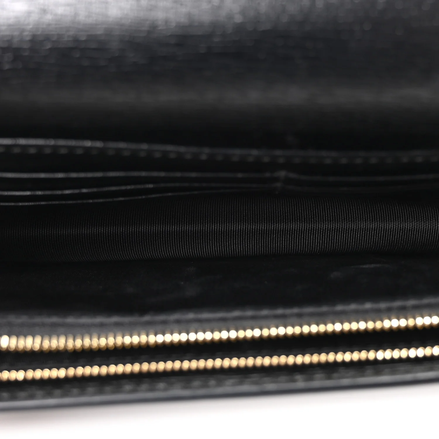 Textured Calfskin Script Logo Wallet On Chain Black - Top Club