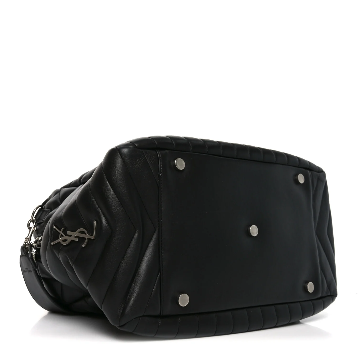 Lambskin Mixed Matelasse Joan Bowling Bag Black - Top Club