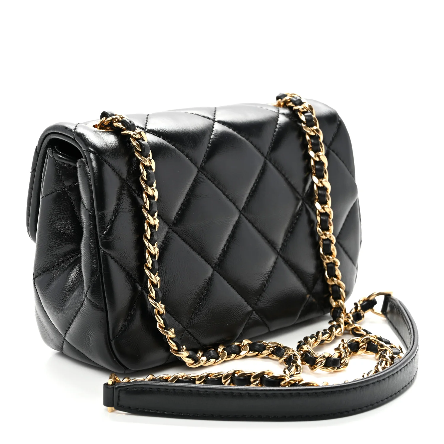 Lambskin Quilted Mini Flap Black - Top Club