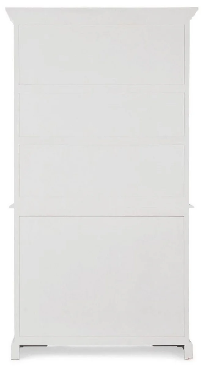 Country house style cabinet antique white 111.4 x 42.5 x H. 203 cm - country house style dining room cabinet with 4 doors and 2 drawers - country house style display cabinet - country house style dining room furniture