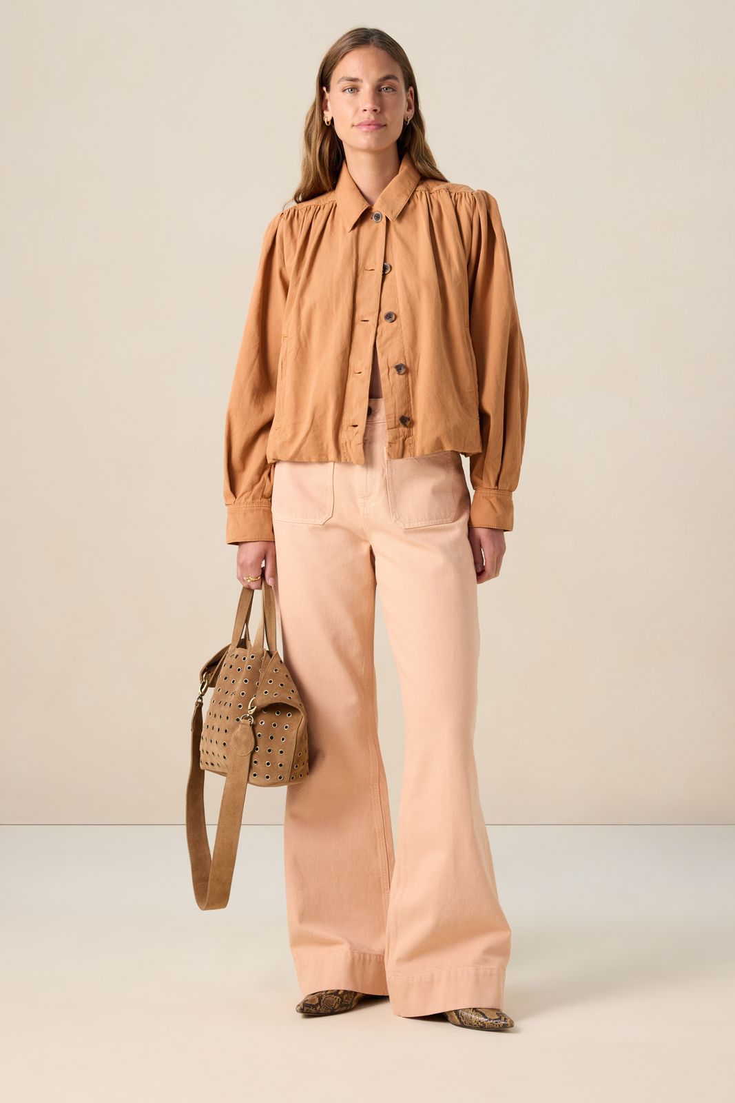 Bruin jack met ballonmouwen