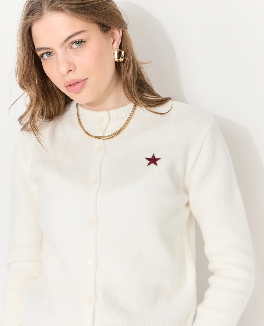 Pimkie Gilet col rond avec étoile brodée