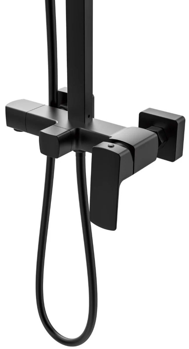 Luxury shower set with overhead shower and hand shower black - shower fitting - shower column - shower set - luxury bathroom accessories