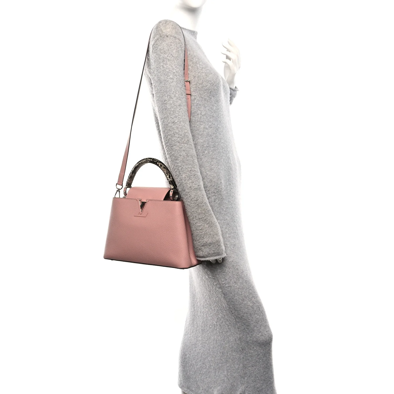 Taurillon Snakeskin Capucines PM Magnolia