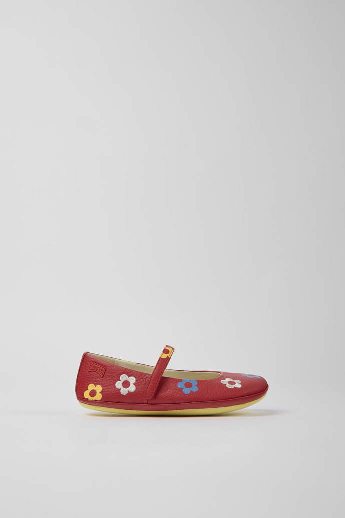 Twins Red Leather Ballerina Flats for Boys