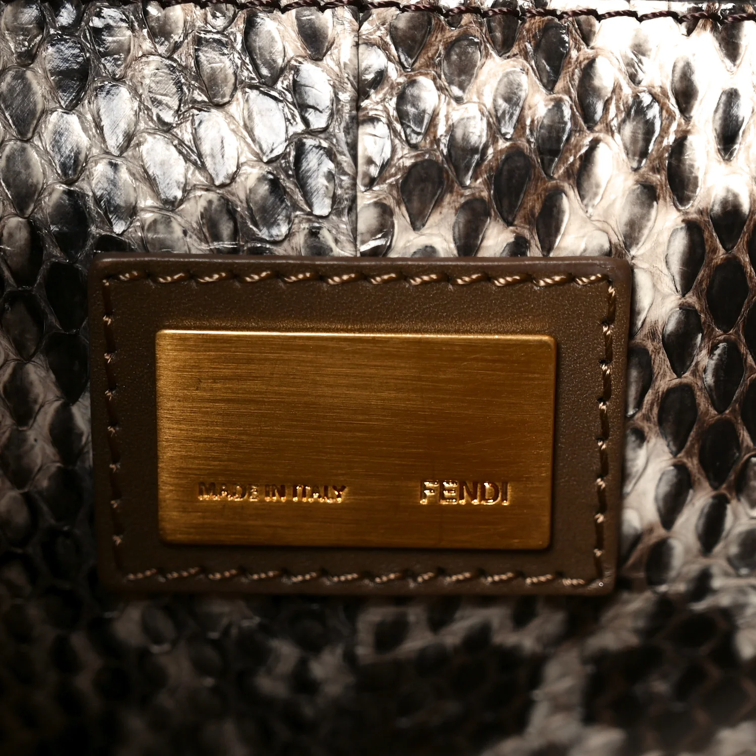 Vitello Morgan Snakeskin Medium Peekaboo Iconic Satchel Foresta - Top Club