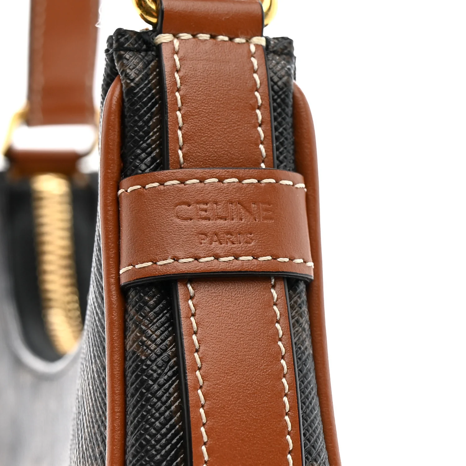 Canvas Calfskin Mini Ava Triomphe Shoulder Bag Tan - Top Club