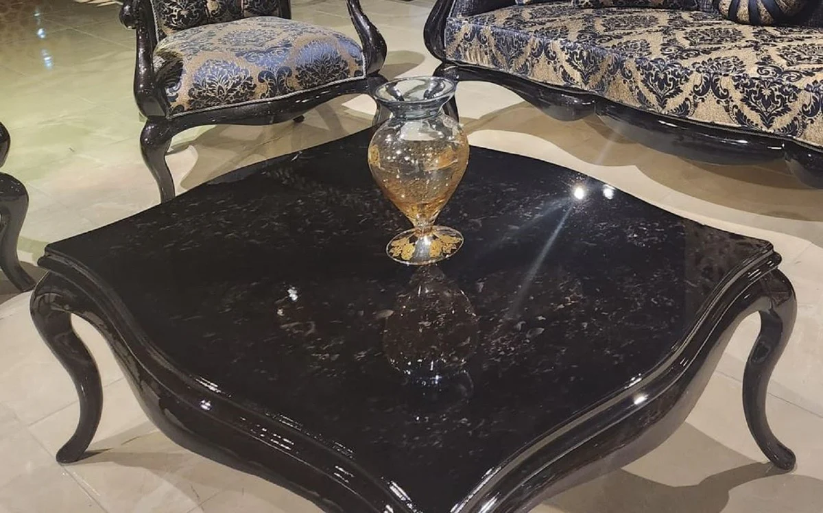 Luxury Baroque Coffee Table Black - Magnificent Baroque Style Living Room Table - Luxury Living Room Furniture in Baroque Style - Baroque Furniture - Noble & Magnificent