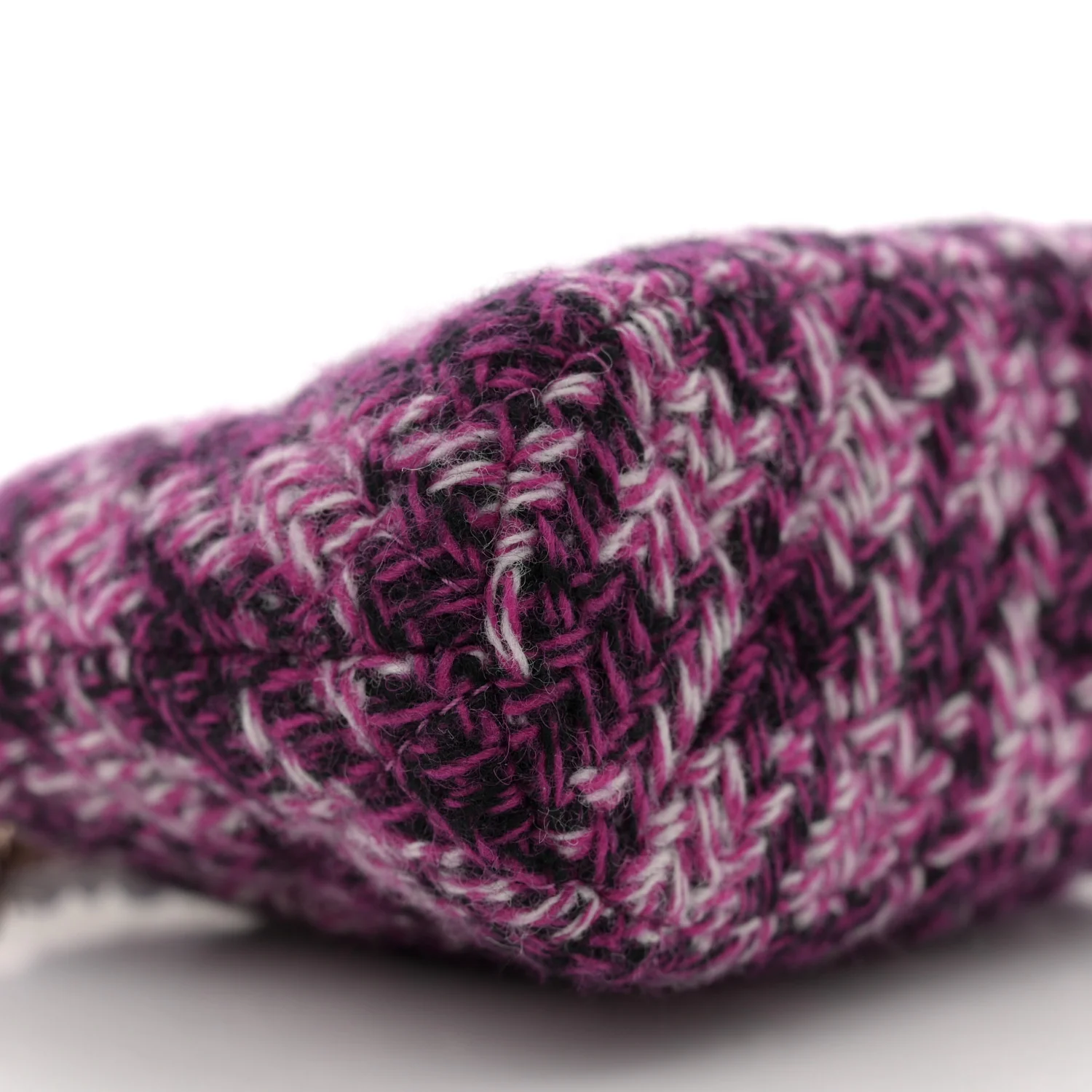 Tweed Quilted Mini Clutch With Chain Purple - Top Club