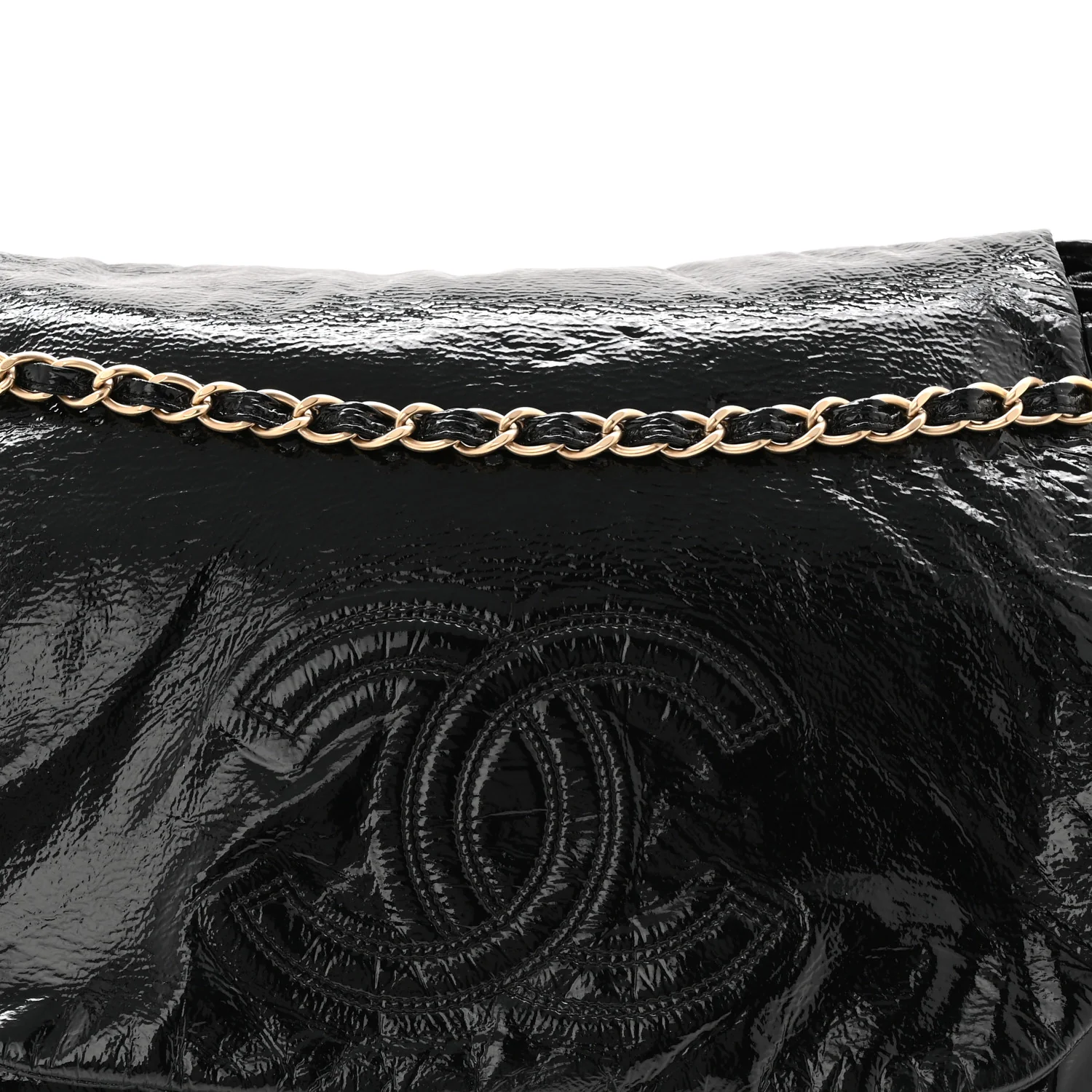 Vinyl Medium Rock and Chain Flap Black - Top Club
