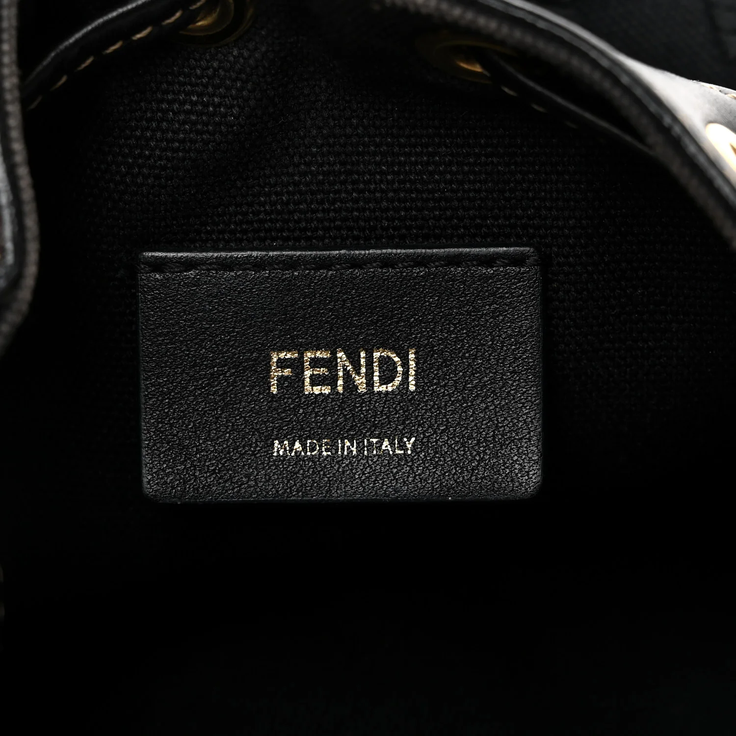 Canvas Vitello King F is Fendi FF Embroidered Mini Mon Tresor Bucket Bag Black - Top Club